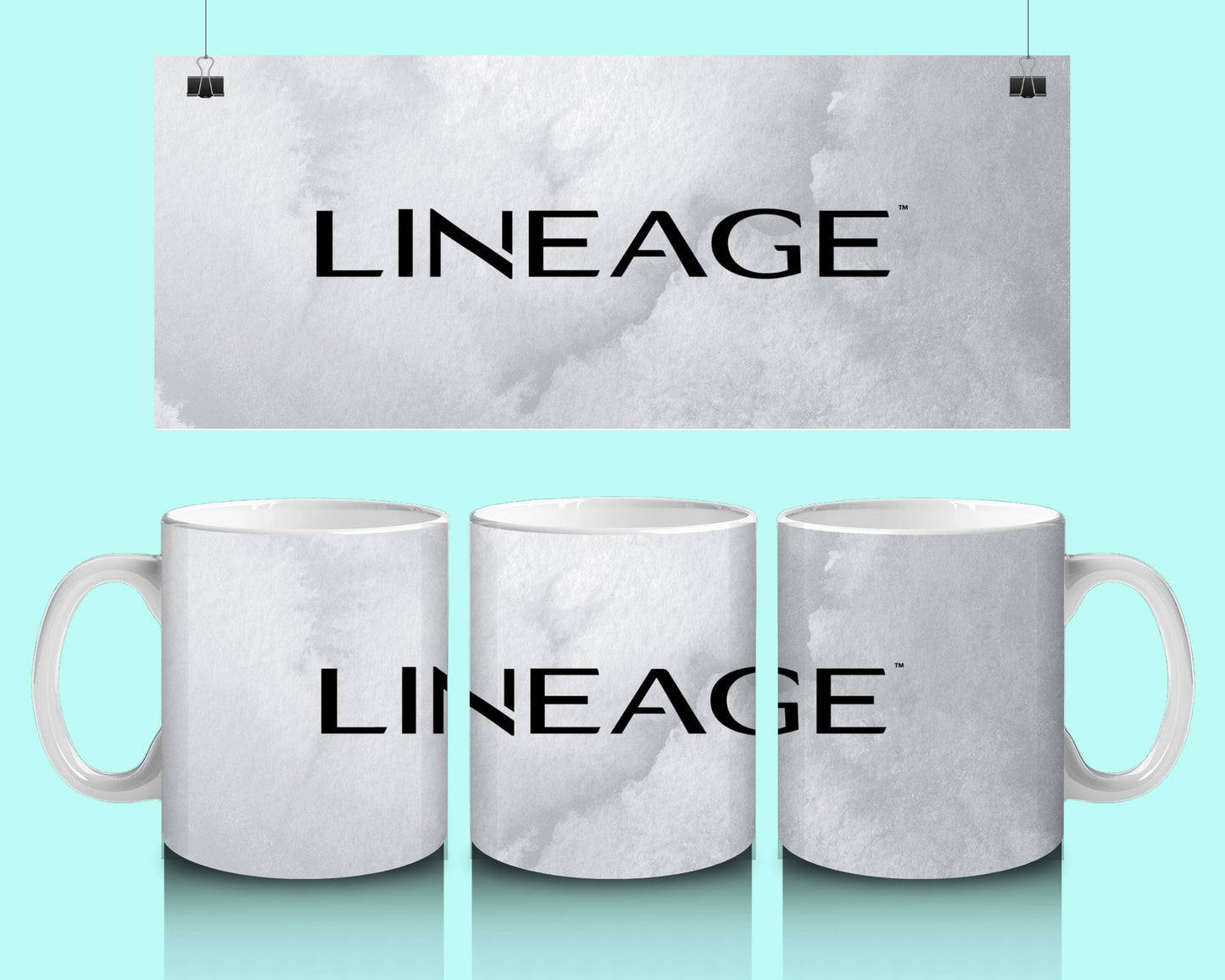 15 oz Coffee Cup Grand Design Lineage Lovey Makes It Lineage on Grey Frost No Name Horizontal <- ->