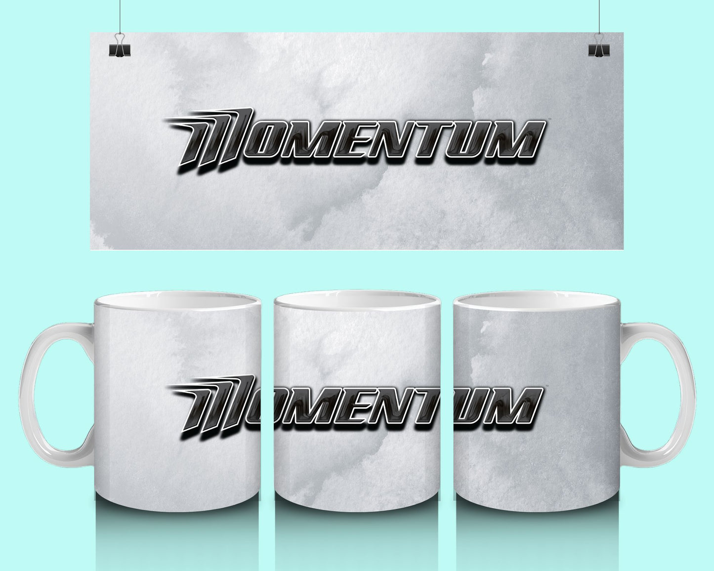 15 oz Coffee Cup Grand Design Momentum Lovey Makes It Momentum on Grey Frost No Name Horizontal <- ->