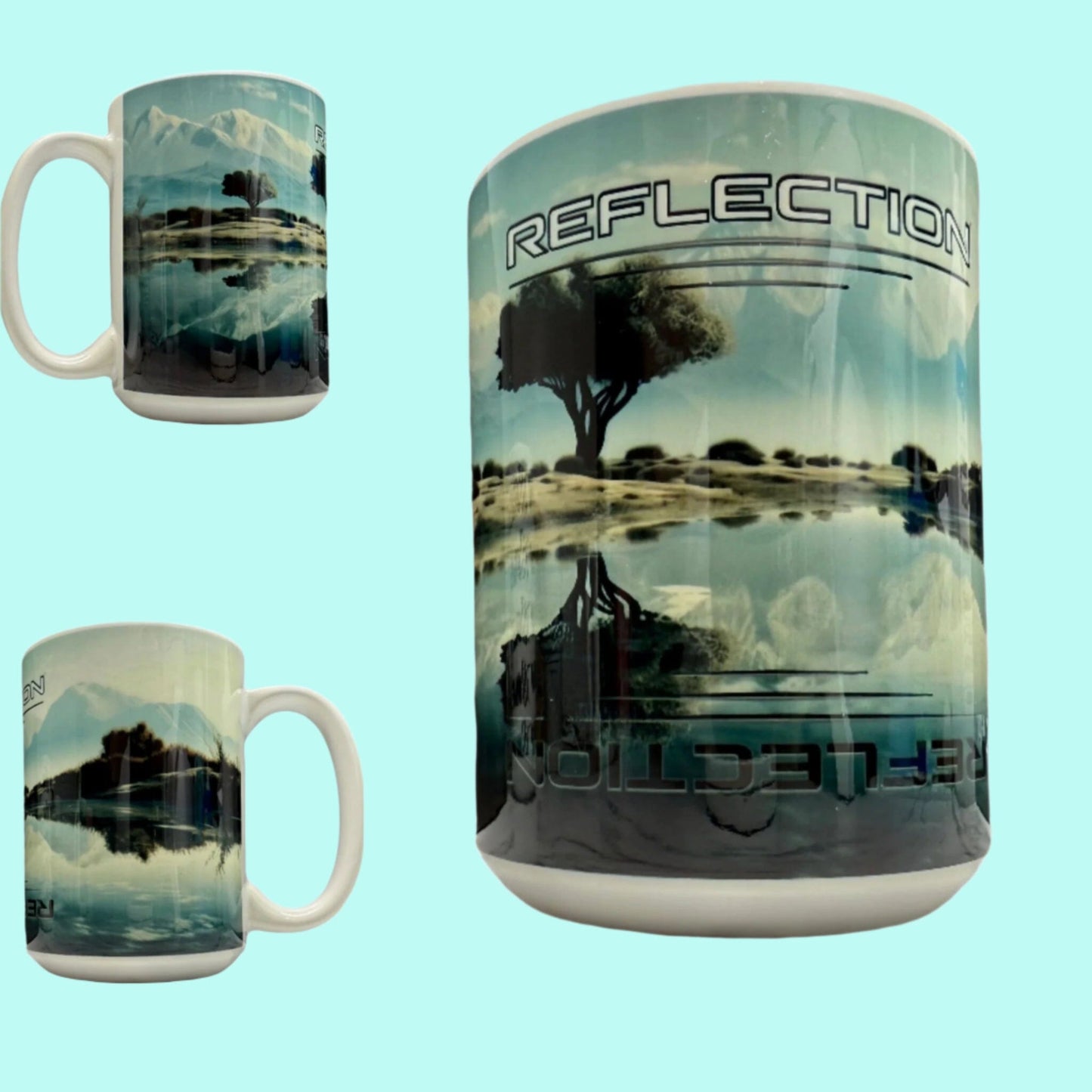 15 oz Coffee Cup Grand Design Reflection Lovey Makes It Reflection Special Design No Name Horizontal <- ->