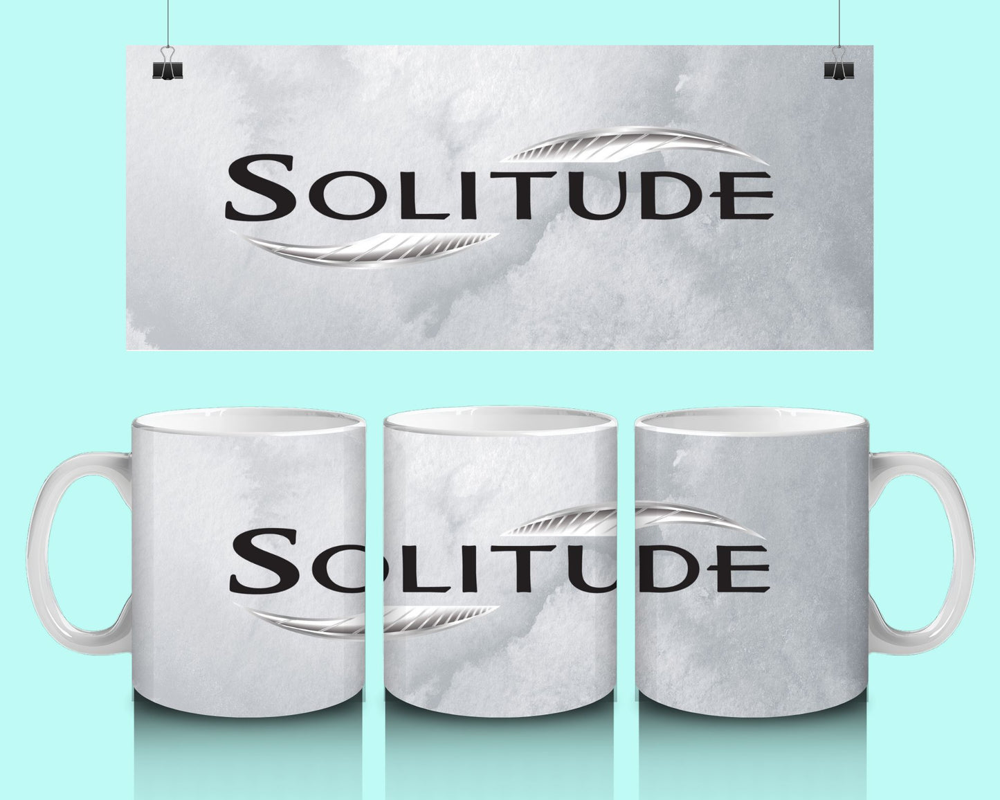 15 oz Coffee Cup Grand Design Solitude Lovey Makes It Solitude on Grey Frost No Name Horizontal <- ->