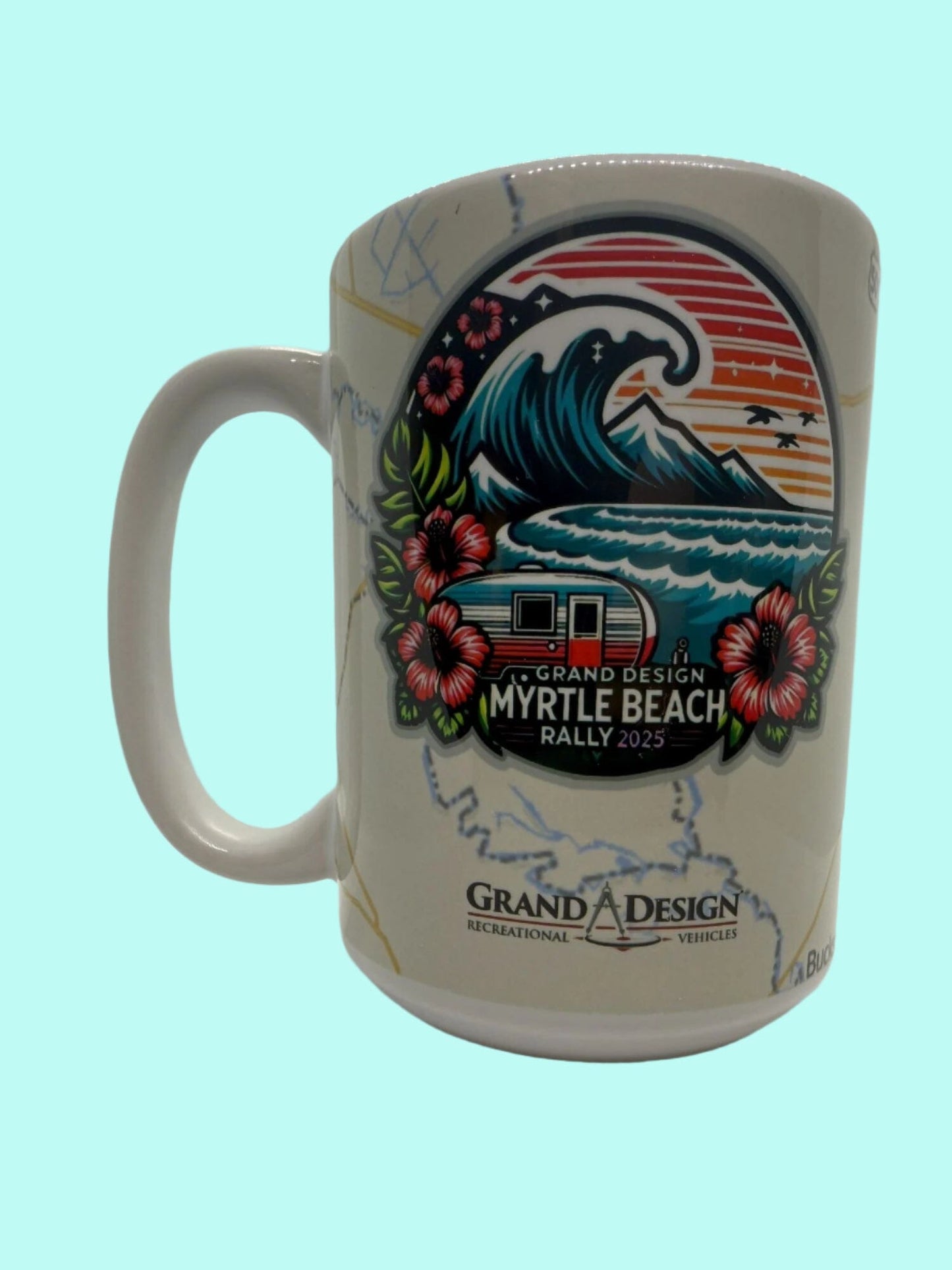 15 oz Coffee Cups Limited Edition 2025 MB GD Lovey Makes It 2025 GD Rally Map
