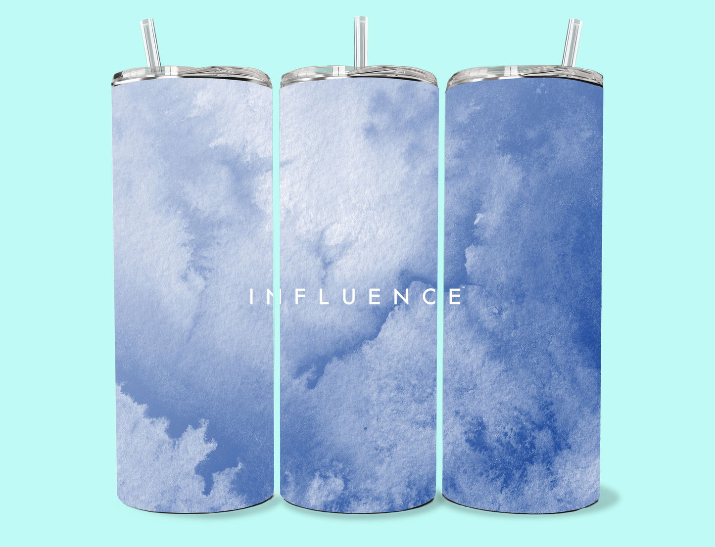 20 oz Skinny Tumbler Grand Design Influence Lovey Makes It Influence on Blue Frost No Name Horizontal <- ->