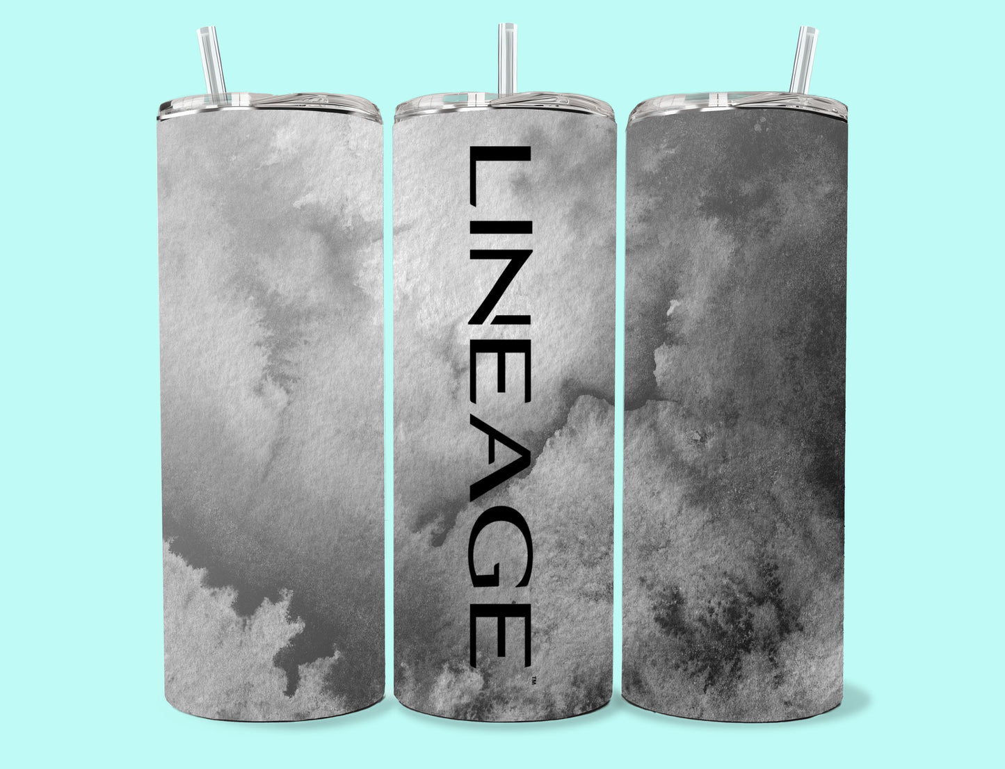 20 oz Skinny Tumbler Grand Design Lineage Lovey Makes It Lineage on Dark Grey Frost No Name Vertical