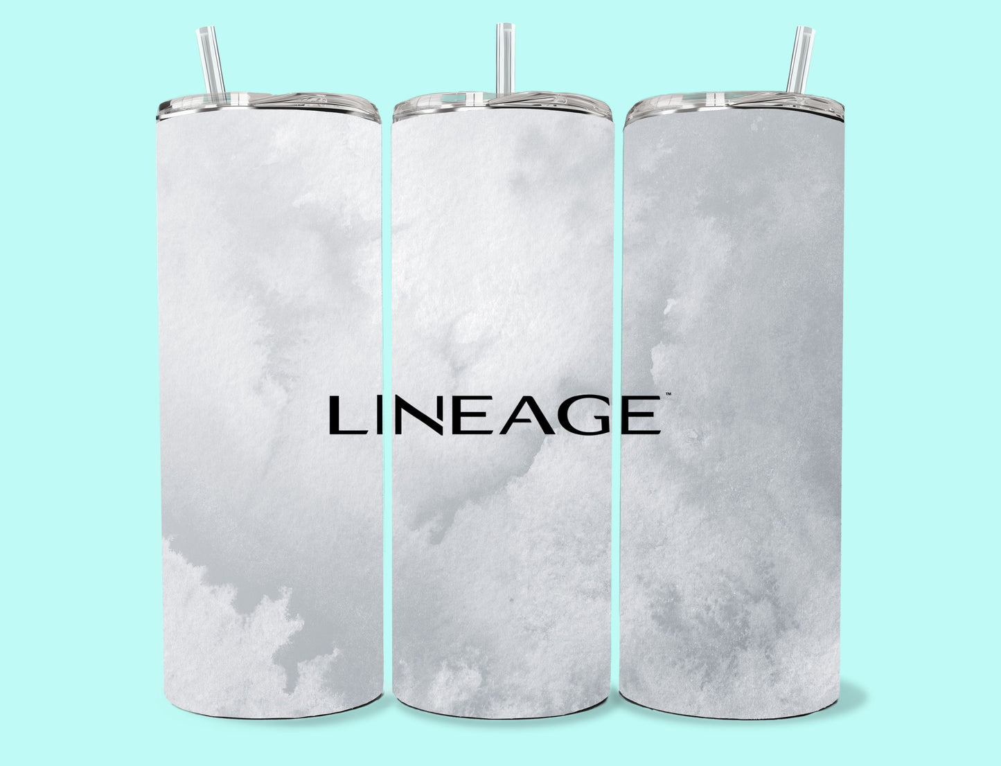 20 oz Skinny Tumbler Grand Design Lineage Lovey Makes It Lineage on Grey Frost No Name Horizontal <- ->