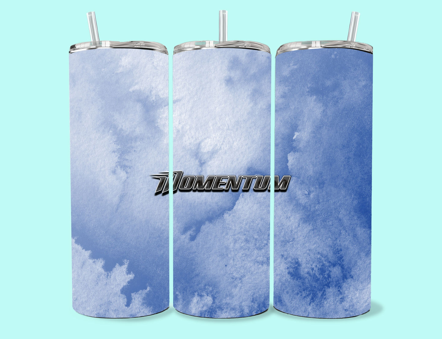 20 oz Skinny Tumbler Grand Design Momentum Lovey Makes It Momentum on Blue Frost No Name Horizontal <- ->
