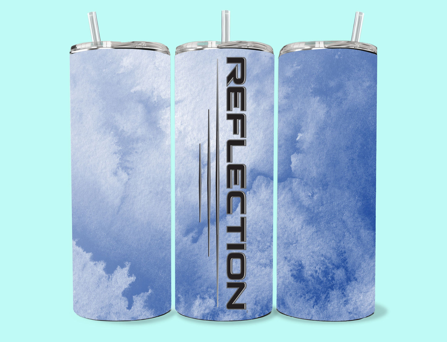 20 oz Skinny Tumbler Grand Design Reflection Lovey Makes It Reflection on Blue Frost No Name Vertical