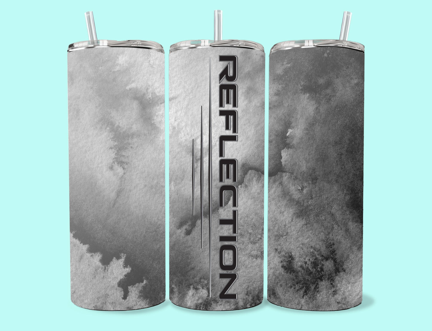 20 oz Skinny Tumbler Grand Design Reflection Lovey Makes It Reflection on Dark Grey Frost No Name Vertical