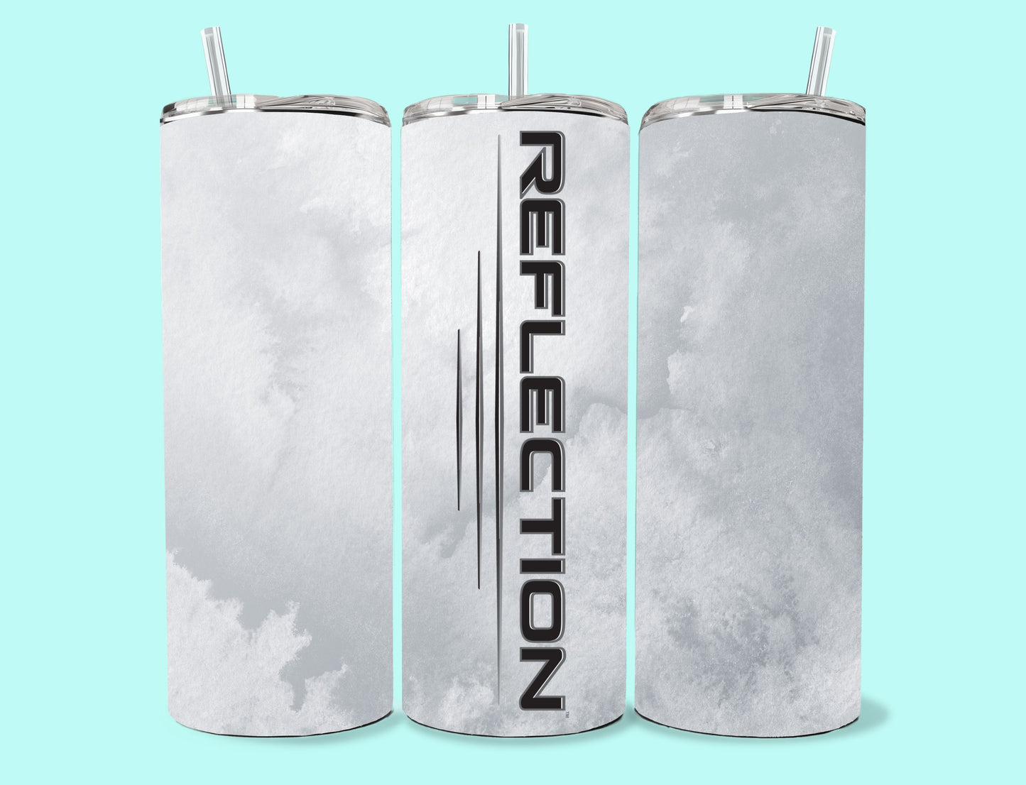 20 oz Skinny Tumbler Grand Design Reflection Lovey Makes It Reflection on Grey Frost No Name Vertical