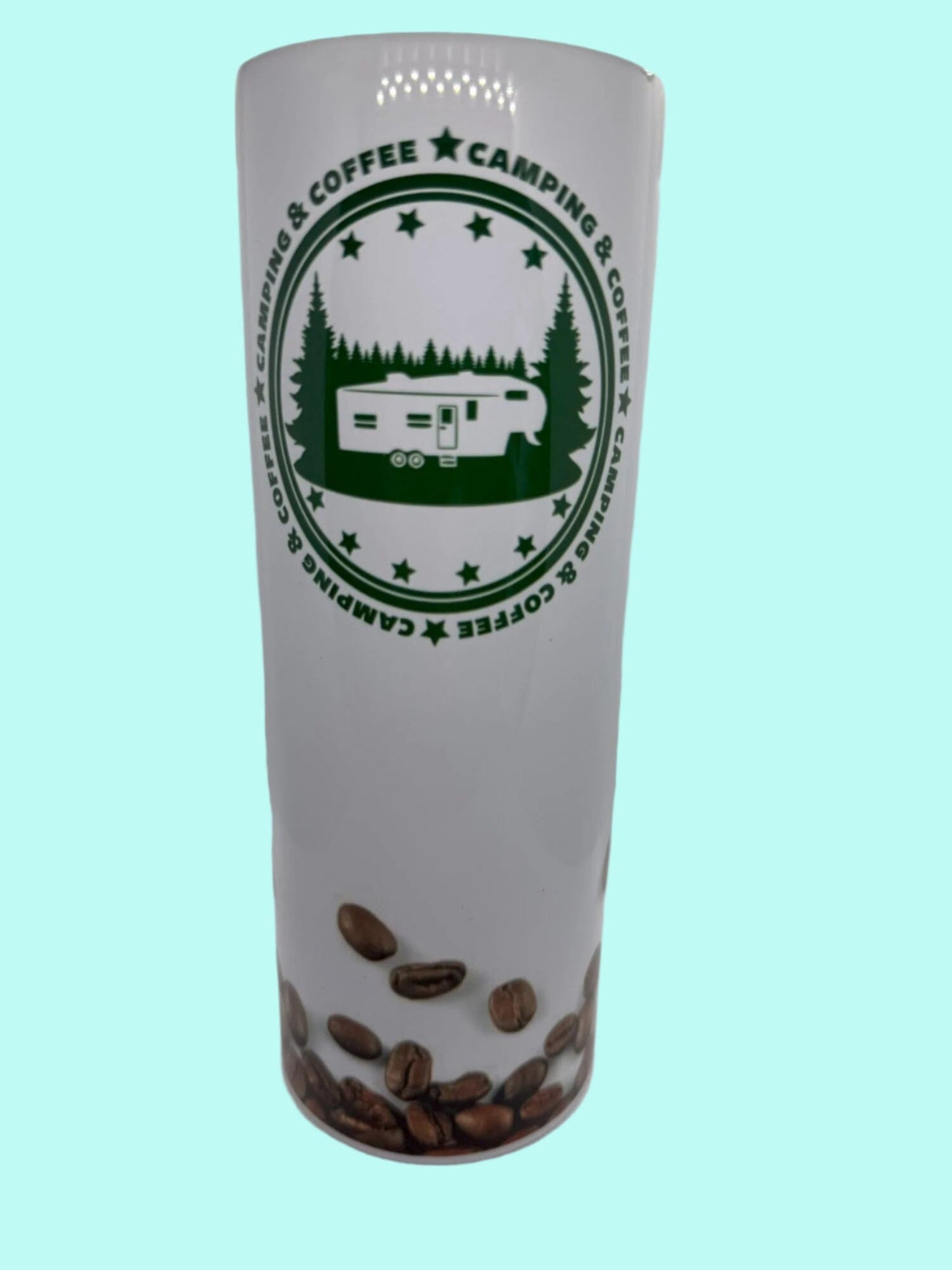 20 oz Skinny Tumblers - Customizable Lovey Makes It Camping and Coffee No Name