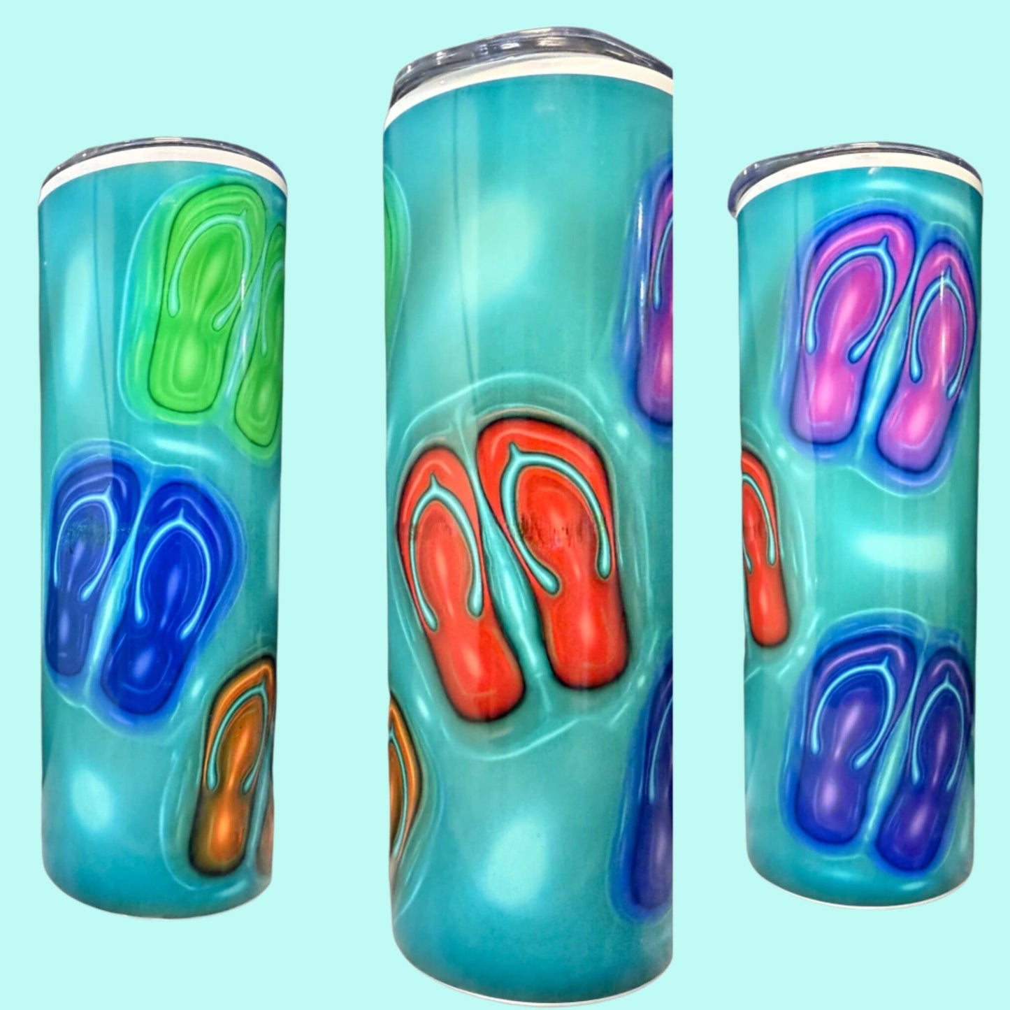 20 oz Skinny Tumblers - Customizable Lovey Makes It Flip Flops No Name