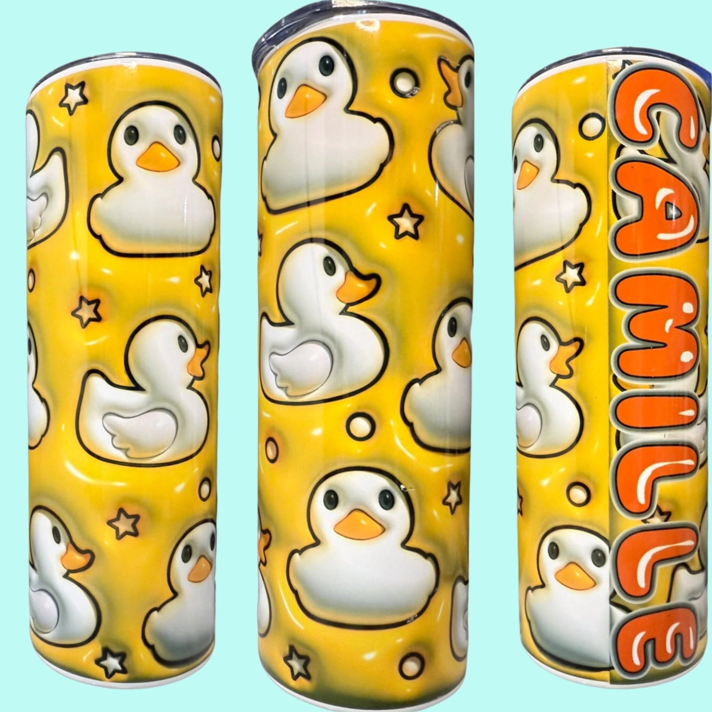 20 oz Skinny Tumblers - Customizable Lovey Makes It Rubber Ducky No Name