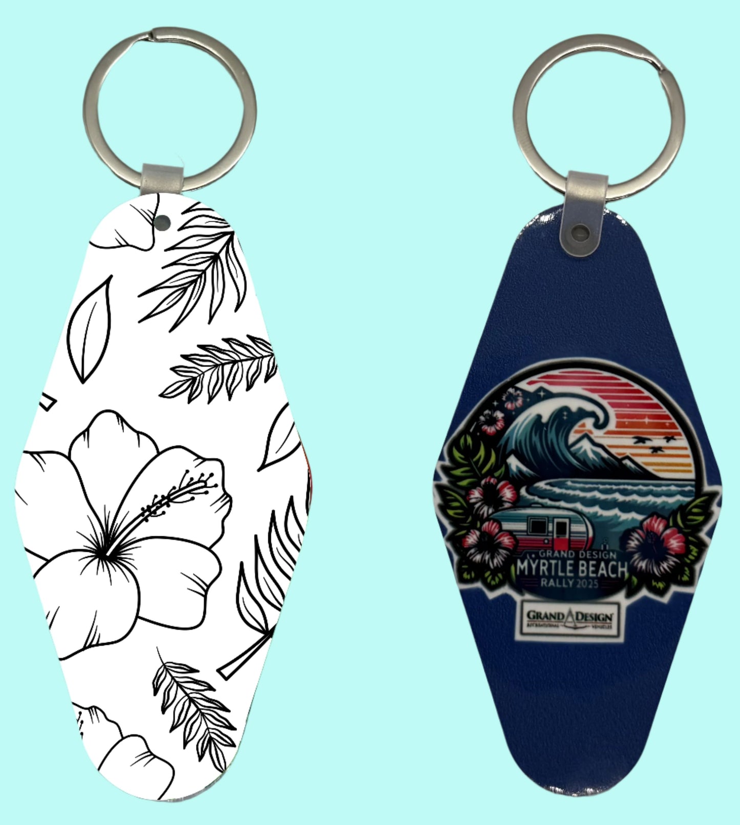 2025 MB Rally Keychain Lovey Makes It Motel Black & White Foliage
