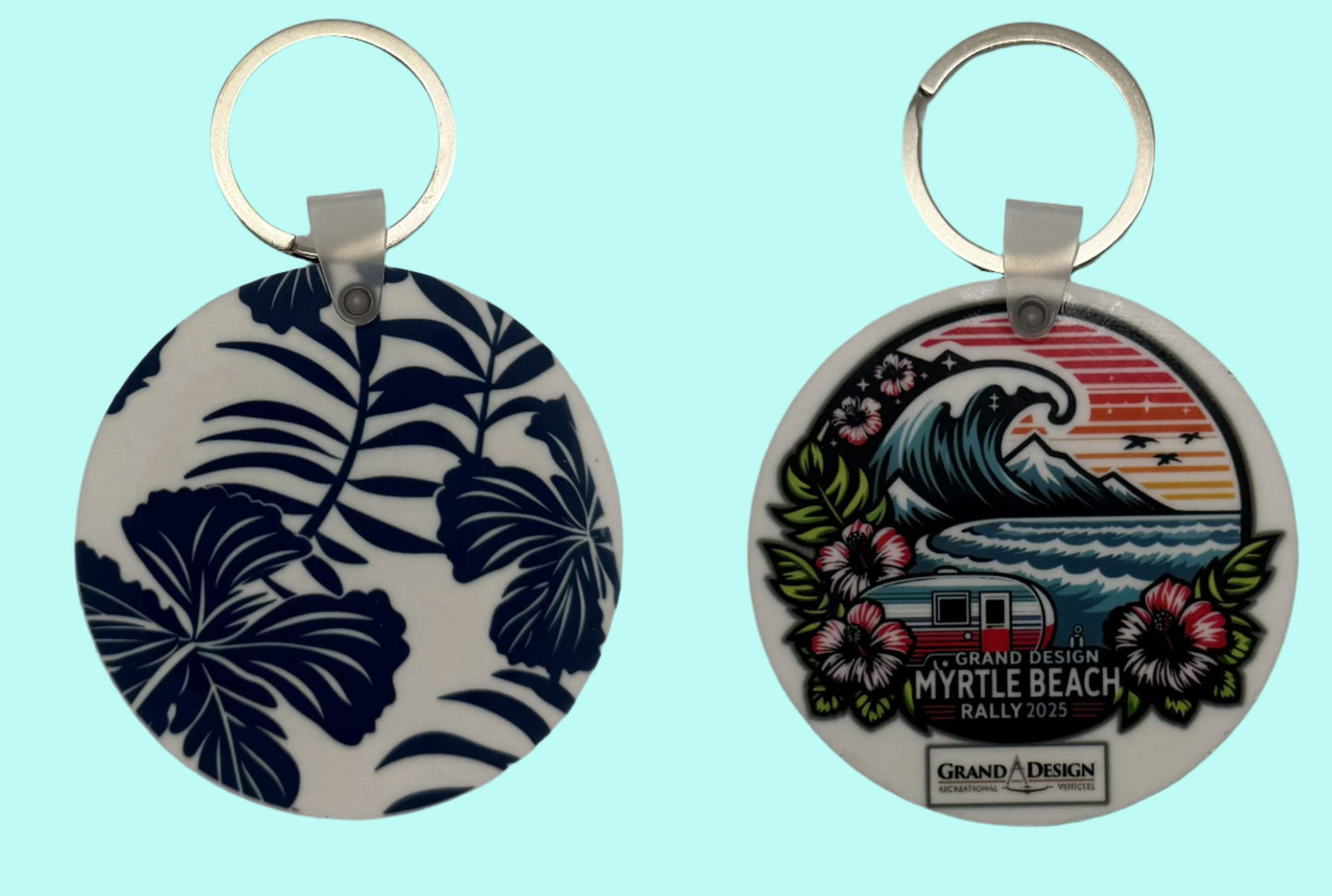 2025 MB Rally Keychain Lovey Makes It Round Blue Hawaiian