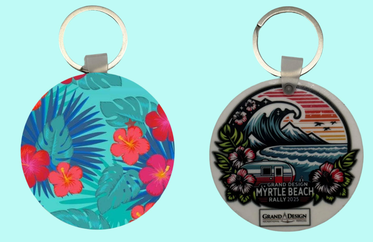 2025 MB Rally Keychain Lovey Makes It Round Tropical Flower
