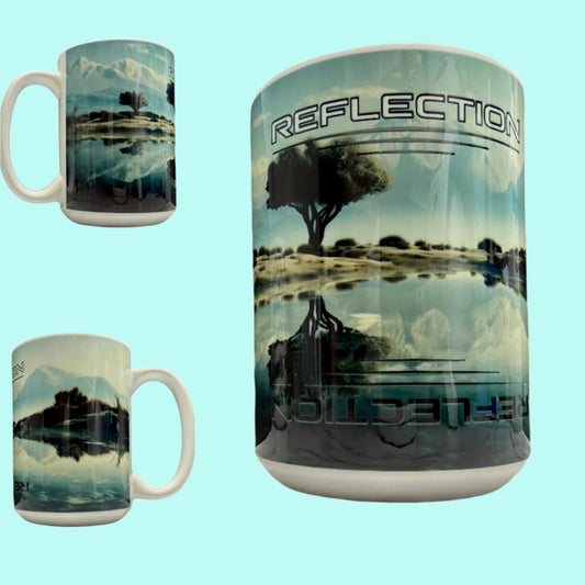 15 oz Coffee Cup Grand Design Reflection Lovey Makes It Reflection Special Design No Name Horizontal <- ->