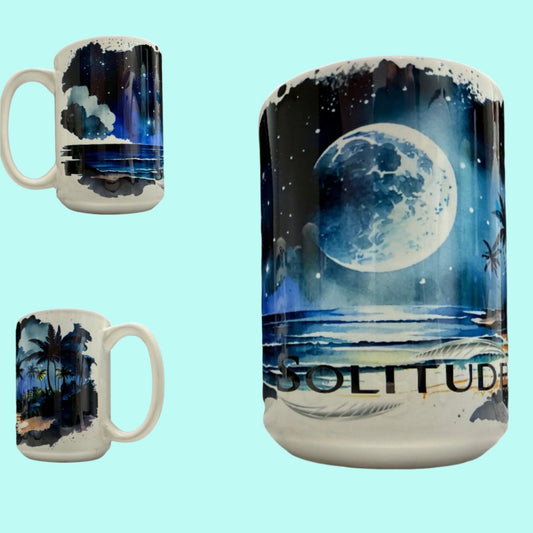 15 oz Coffee Cup Grand Design Solitude Lovey Makes It Solitude Special Design No Name Horizontal <- ->