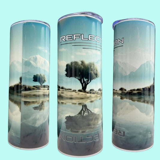 20 oz Skinny Tumbler Grand Design Reflection Lovey Makes It Reflection Special Design No Name Horizontal <- ->