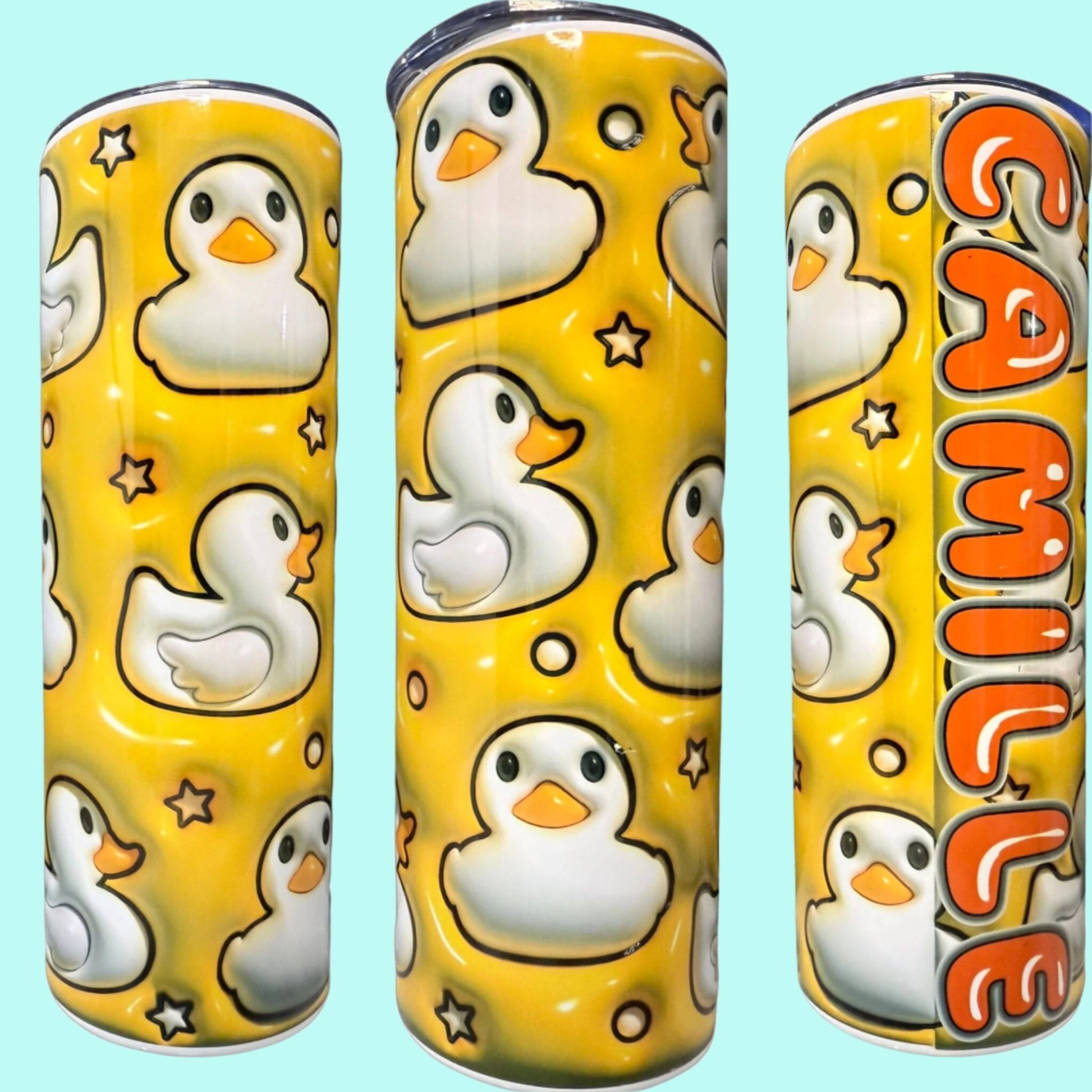 20 oz Skinny Tumblers - Customizable Lovey Makes It Rubber Ducky No Name 