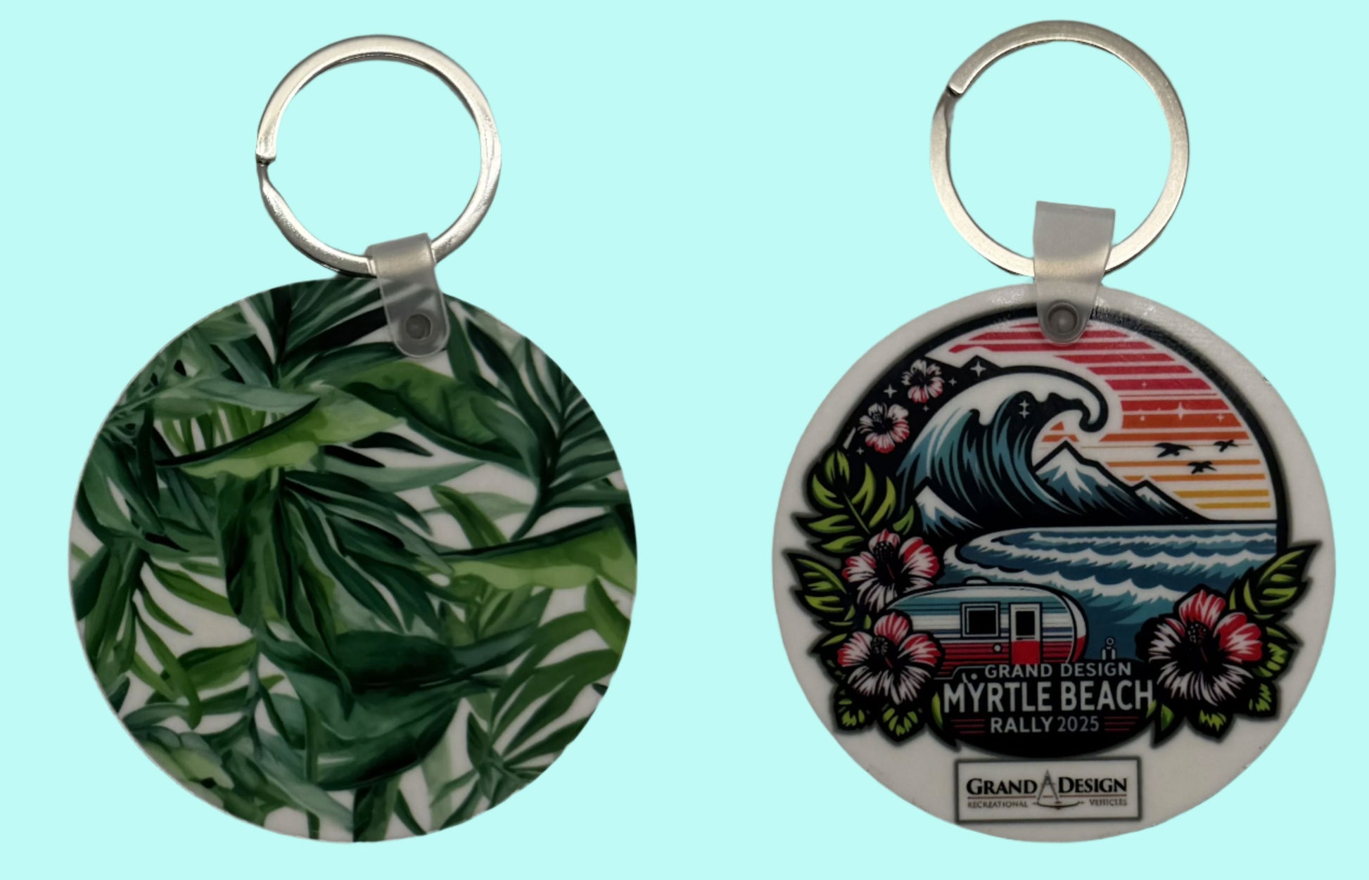 2025 MB Rally Keychain Lovey Makes It Round Green Foliage 
