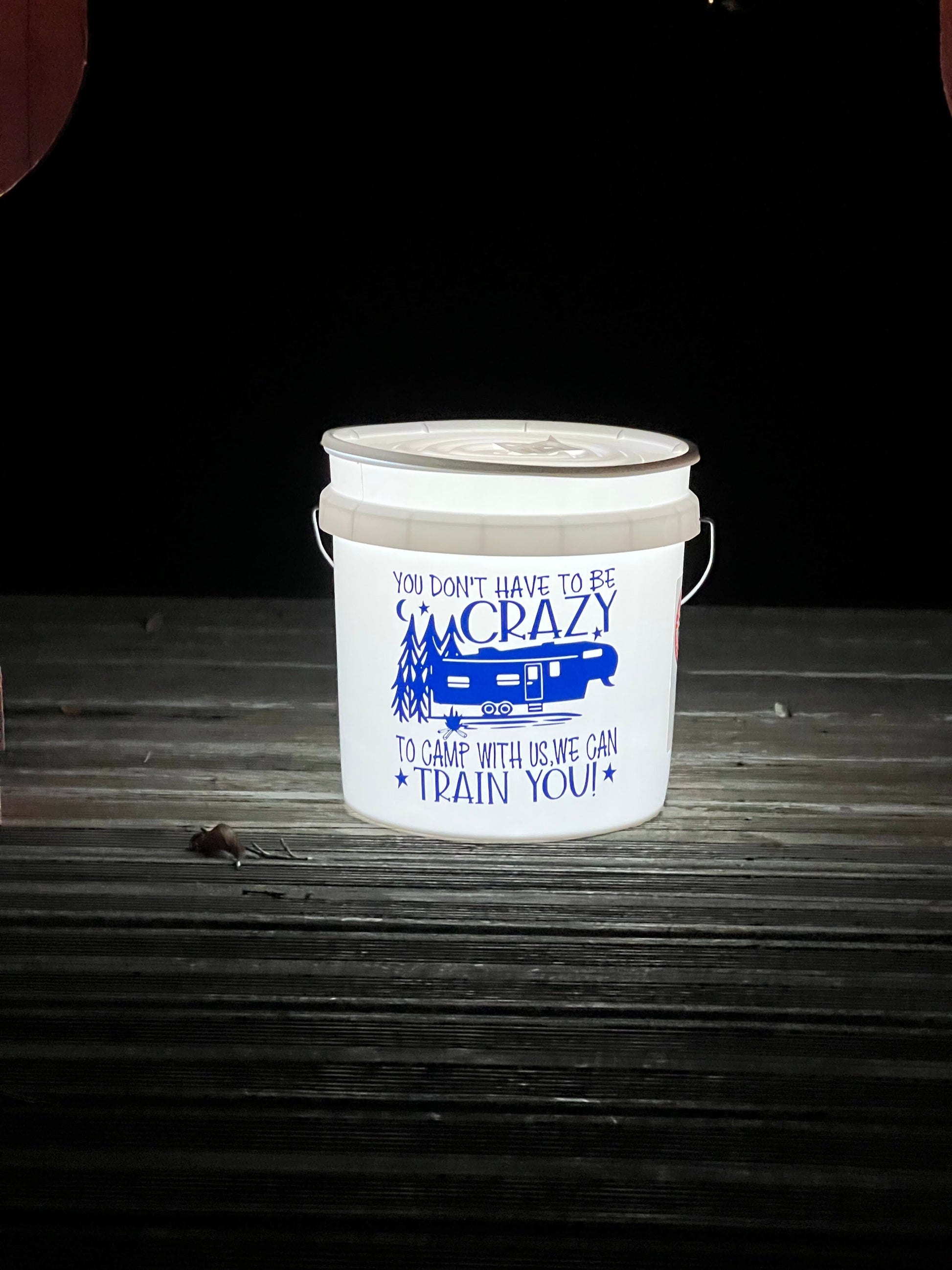 Campsite / Porch Small Bucket Decal (optional add on of bucket, light, your name) Lovey Makes It 