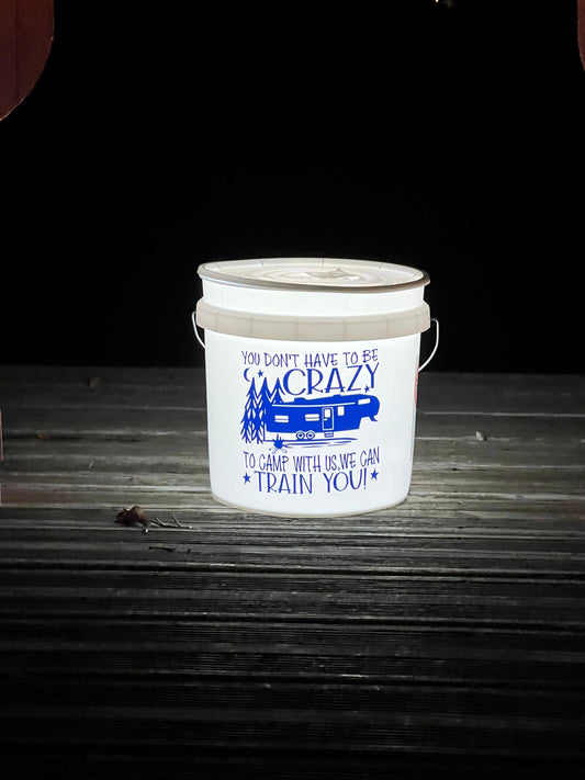 Campsite / Porch Small Bucket Decal (optional add on of bucket, light, your name) Lovey Makes It 